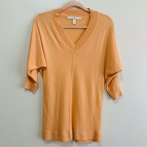 Nordstrom Peach Cashmere v neck tunic sweater size xs
